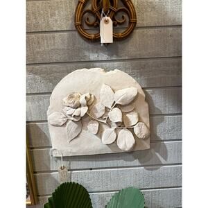 Vintage plaster relief artwork ,
floral sculpture art , vintage artwork